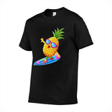 Funny Cartoon Pineapple Surfing Men's Short Sleeve T-shirt