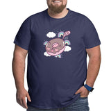 Cute Chocolate Donut Shaped Cat Tail Rainbows Big Size Men's T-shirt