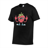 Strawberry With Sunglasses Giving Middle Finger Men's Short Sleeve T-shirt