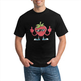 Strawberry With Sunglasses Giving Middle Finger Men's Short Sleeve T-shirt