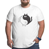 Cute Cat Yin Yang White And Black Big Size Men's T-shirt