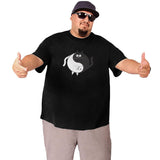 Cute Cat Yin Yang White And Black Big Size Men's T-shirt