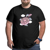 Cute Chocolate Donut Shaped Cat Tail Rainbows Big Size Men's T-shirt