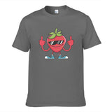 Strawberry With Sunglasses Giving Middle Finger Men's Short Sleeve T-shirt