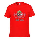 Strawberry With Sunglasses Giving Middle Finger Men's Short Sleeve T-shirt