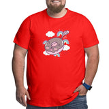 Cute Chocolate Donut Shaped Cat Tail Rainbows Big Size Men's T-shirt