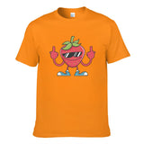 Strawberry With Sunglasses Giving Middle Finger Men's Short Sleeve T-shirt