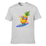 Funny Cartoon Pineapple Surfing Men's Short Sleeve T-shirt