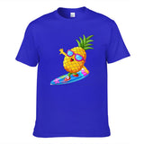Funny Cartoon Pineapple Surfing Men's Short Sleeve T-shirt