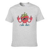 Strawberry With Sunglasses Giving Middle Finger Men's Short Sleeve T-shirt