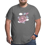 Cute Chocolate Donut Shaped Cat Tail Rainbows Big Size Men's T-shirt