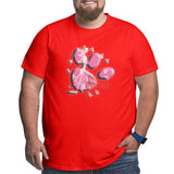 Pink Panther Paw Print Big Size Men's T-shirt
