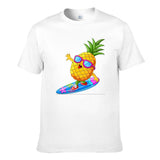 Funny Cartoon Pineapple Surfing Men's Short Sleeve T-shirt