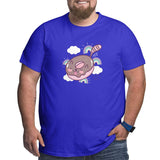 Cute Chocolate Donut Shaped Cat Tail Rainbows Big Size Men's T-shirt