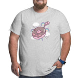 Cute Chocolate Donut Shaped Cat Tail Rainbows Big Size Men's T-shirt