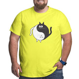 Cute Cat Yin Yang White And Black Big Size Men's T-shirt
