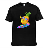 Funny Cartoon Pineapple Surfing Men's Short Sleeve T-shirt
