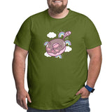 Cute Chocolate Donut Shaped Cat Tail Rainbows Big Size Men's T-shirt