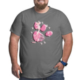 Pink Panther Paw Print Big Size Men's T-shirt