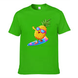 Funny Cartoon Pineapple Surfing Men's Short Sleeve T-shirt