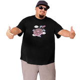 Cute Chocolate Donut Shaped Cat Tail Rainbows Big Size Men's T-shirt