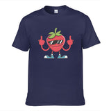 Strawberry With Sunglasses Giving Middle Finger Men's Short Sleeve T-shirt