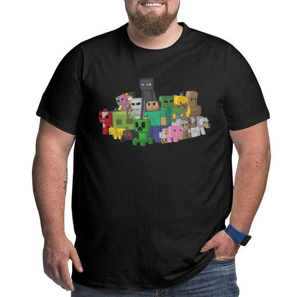 Minecraft Games Creeper Big Size Men's T-shirt