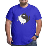 Cute Cat Yin Yang White And Black Big Size Men's T-shirt