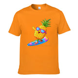 Funny Cartoon Pineapple Surfing Men's Short Sleeve T-shirt