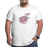 Cute Chocolate Donut Shaped Cat Tail Rainbows Big Size Men's T-shirt