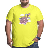 Cute Chocolate Donut Shaped Cat Tail Rainbows Big Size Men's T-shirt