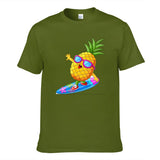 Funny Cartoon Pineapple Surfing Men's Short Sleeve T-shirt