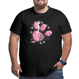 Pink Panther Paw Print Big Size Men's T-shirt
